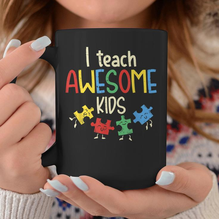 I Teach Awesome Kids Autism Special Education Teacher Coffee Mug Funny Gifts