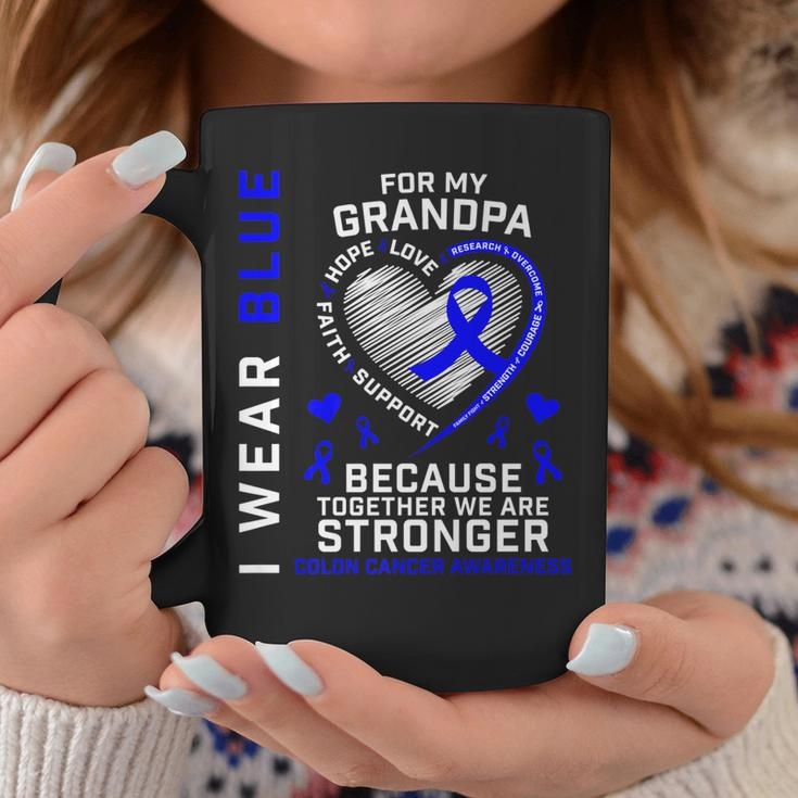 I Wear Blue For My Grandpa Colon Cancer Awareness Graphic Coffee Mug Funny Gifts