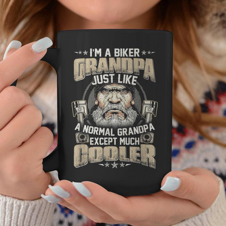 Im A Biker Grandpa Much Cooler Grandad Fathers Day Gift Gift For Mens Coffee Mug Unique Gifts