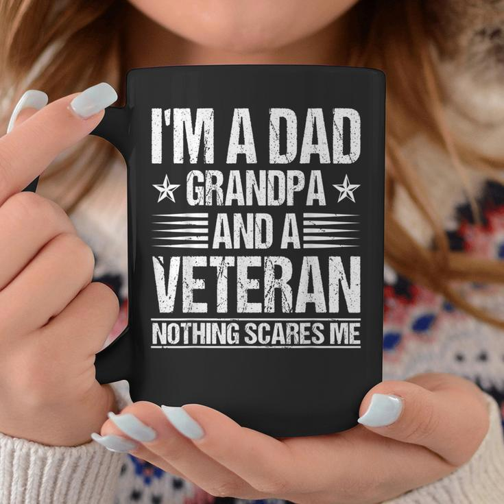 Im A Dad Grandpa And A Veteran Nothing Scares Me Distressed Coffee Mug Unique Gifts