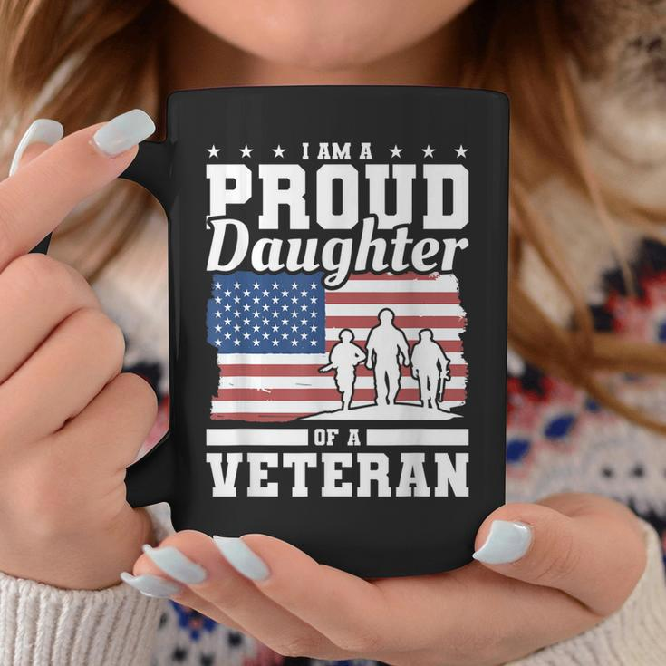 Im A Proud Daughter Of A Veteran American Flag Veterans Day Coffee Mug Funny Gifts