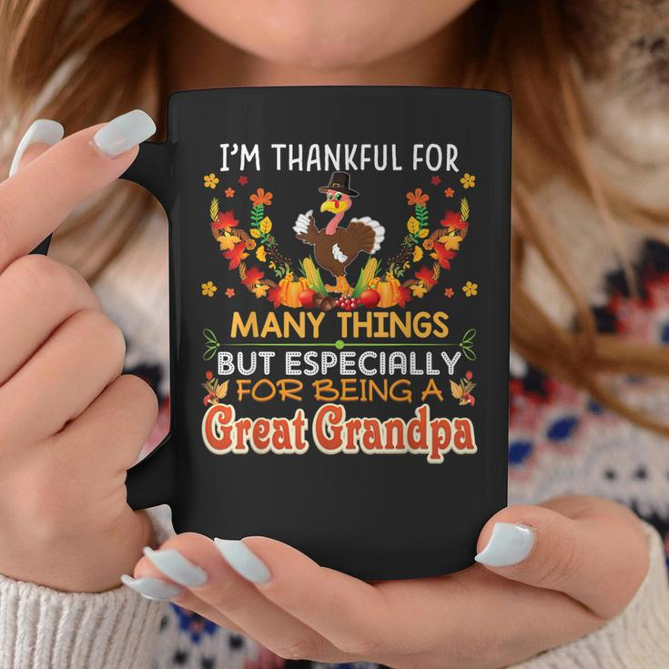 Im Thankful For Many Things But Being A Great Grandpa Coffee Mug Funny Gifts
