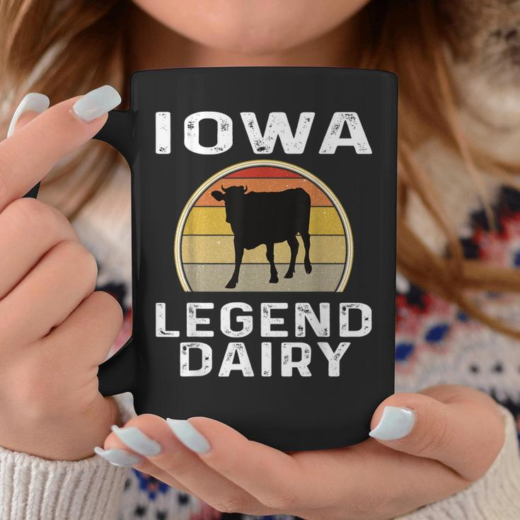 Iowa Dairy Farmer Legend Tassen mit Retro-Sonnenuntergang & Kuhmotiv Lustige Geschenke