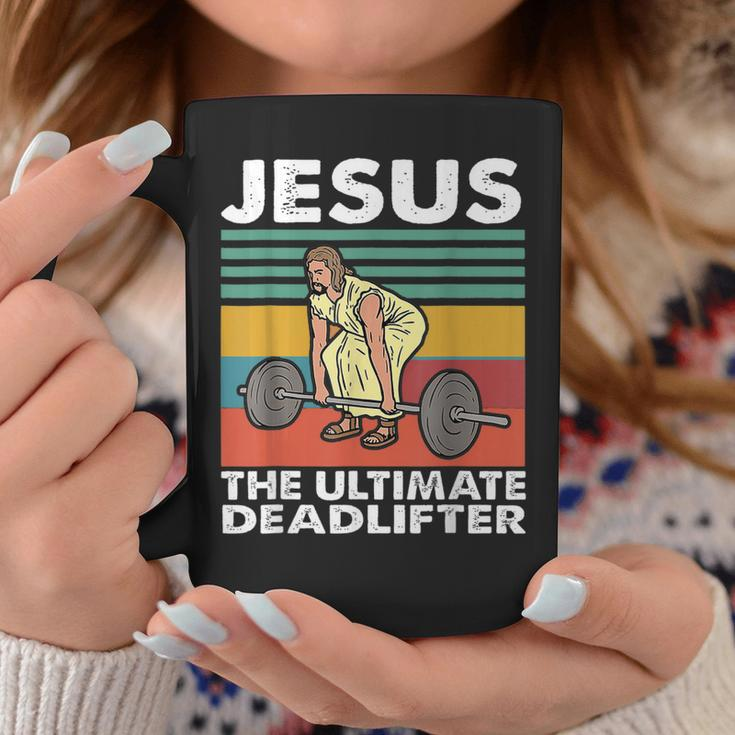 Jesus The Ultimate Deadlifter Funny Jesus Lifting Gym Coffee Mug Unique Gifts