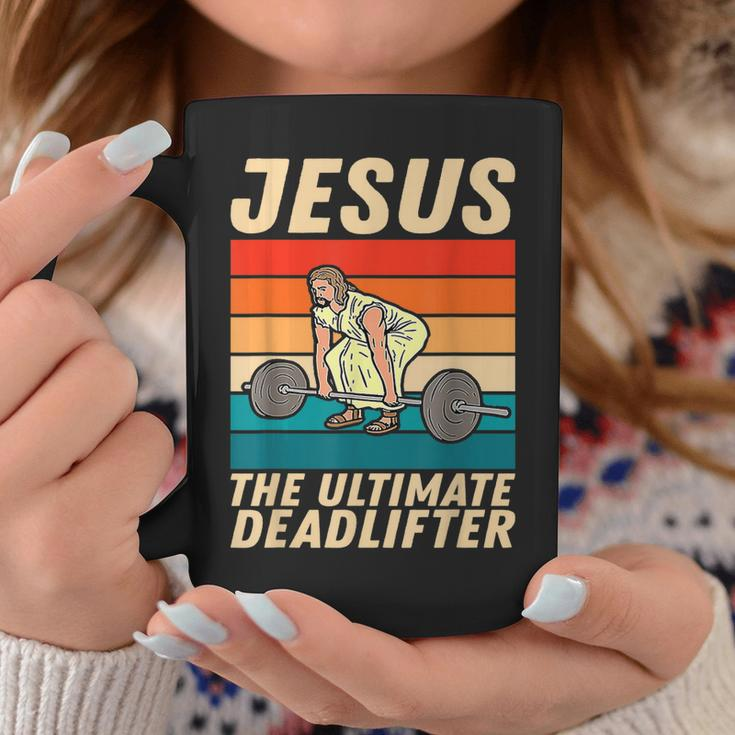 Jesus The Ultimate Deadlifter Funny Vintage Gym Christian Coffee Mug Unique Gifts