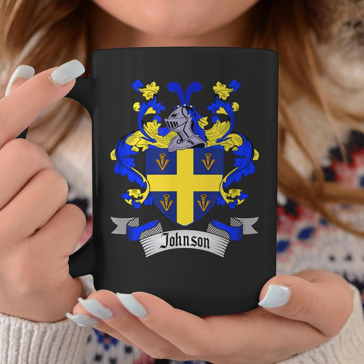 Johnson Coat Of Arms | Johnson Surname Family Crest Shield Coffee Mug Funny Gifts