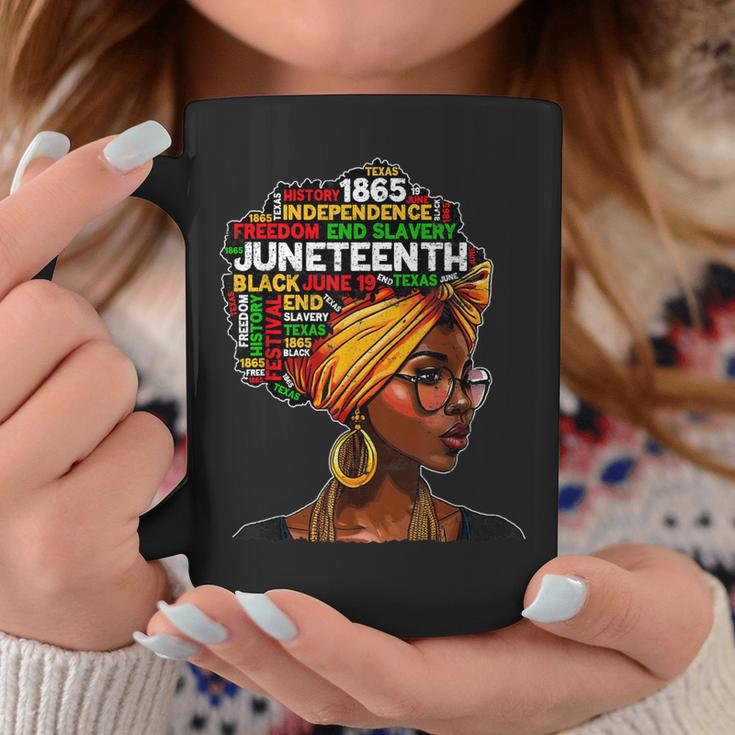 Junenth Celebrate 1865 Afro Black Natural Hair Women Coffee Mug Unique Gifts
