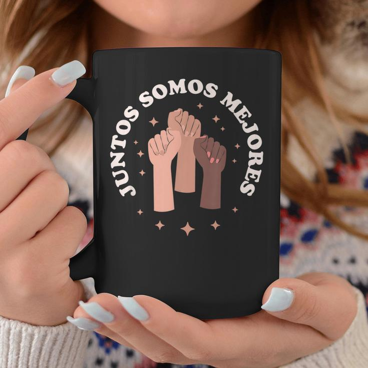 Juntos Somos Mejores Bilingual Spanish Teacher Melanin Coffee Mug Unique Gifts