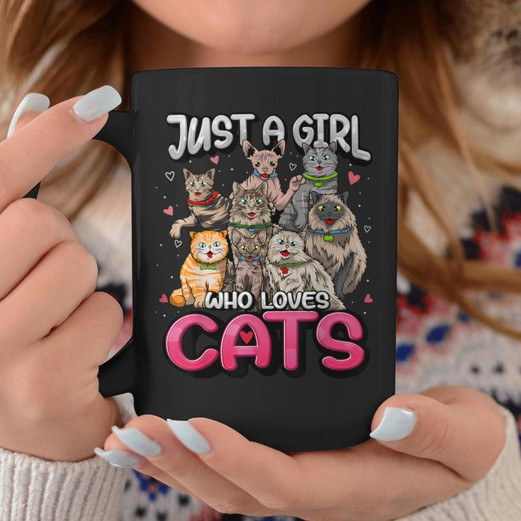 Just A Girl Who Loves Cats Cute Cat Lover Cat Mom Girl Coffee Mug Funny Gifts