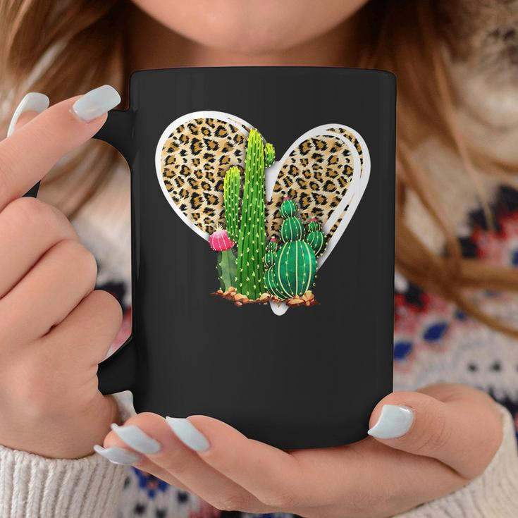 Leopard Heart Cactus Valentines Day Gifts For Women Coffee Mug Unique Gifts