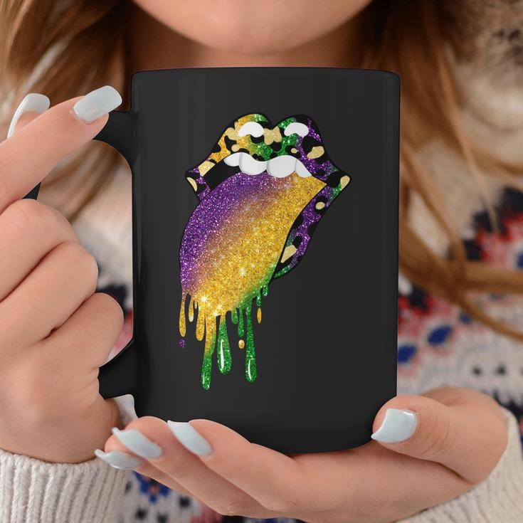 Leopard Lip With Tongue Out Women Love Mardi Gras Parade Coffee Mug Unique Gifts