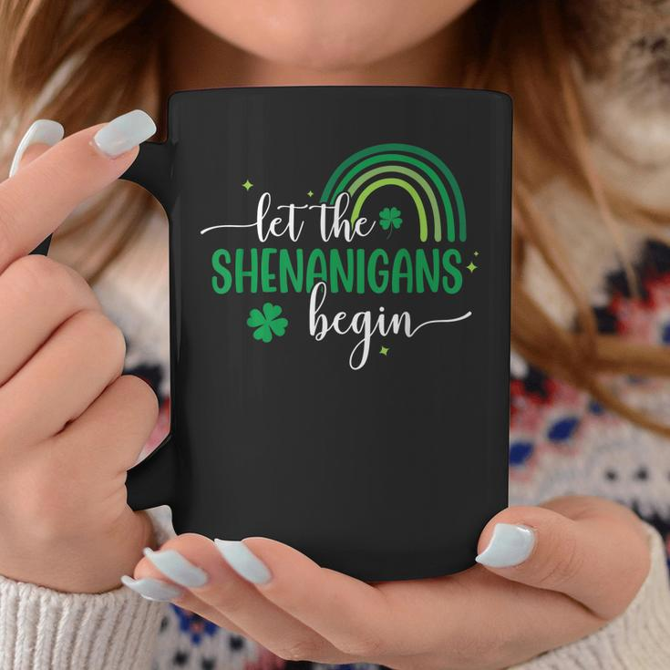 Let The Shenanigans Begin St Patricks Day Lucky Shamrock Coffee Mug Unique Gifts