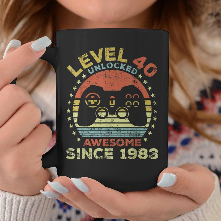 Level 40 Unlocked Awesome Since 1983 40Th Birthday Gaming Coffee Mug Funny Gifts