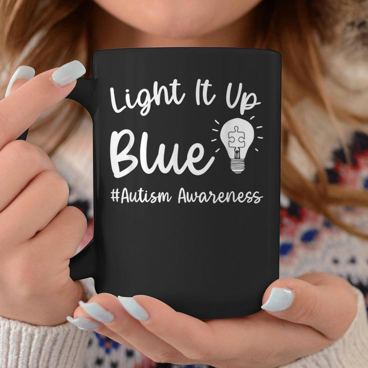 Light It Up Blue Autism I Wear Blue For Autism Awareness Coffee Mug Funny Gifts