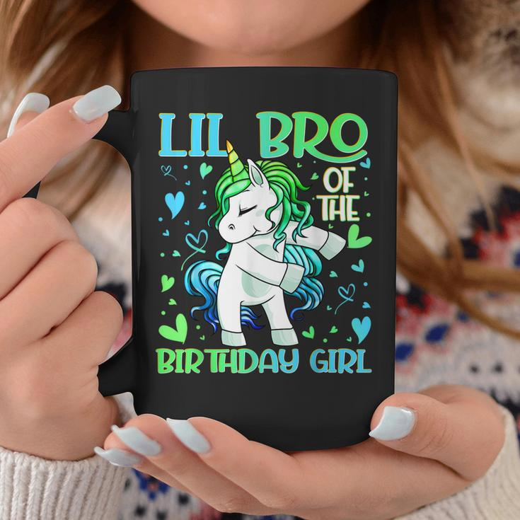 Lil Bro Of The Birthday Girl Flossing Unicorn Little Brother Coffee Mug Unique Gifts