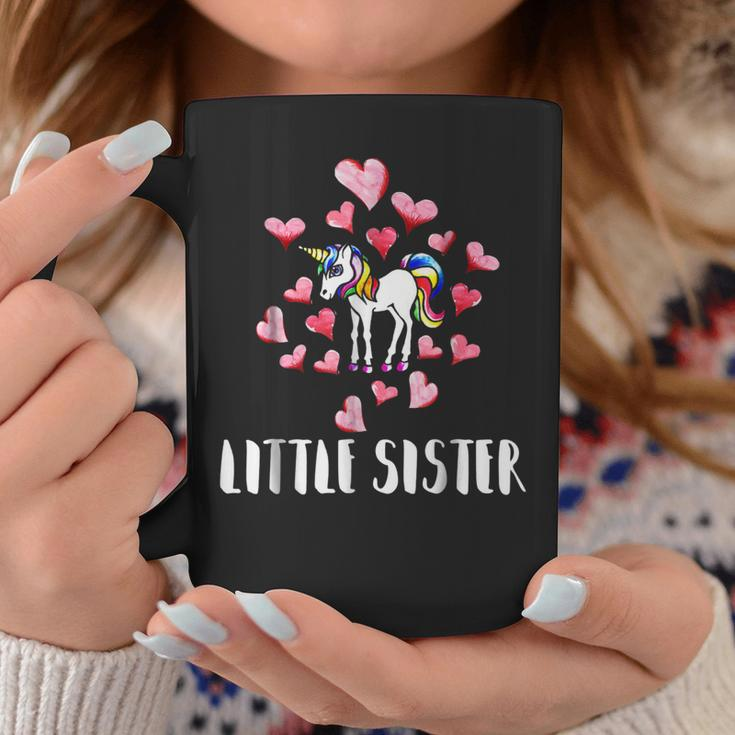 Little Sister Cute Retro Rainbow Unicorn Sisters Coffee Mug Unique Gifts