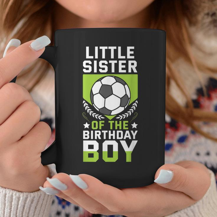 Little Sister Of The Birthday Boy Soccer Player Team Party Coffee Mug Unique Gifts