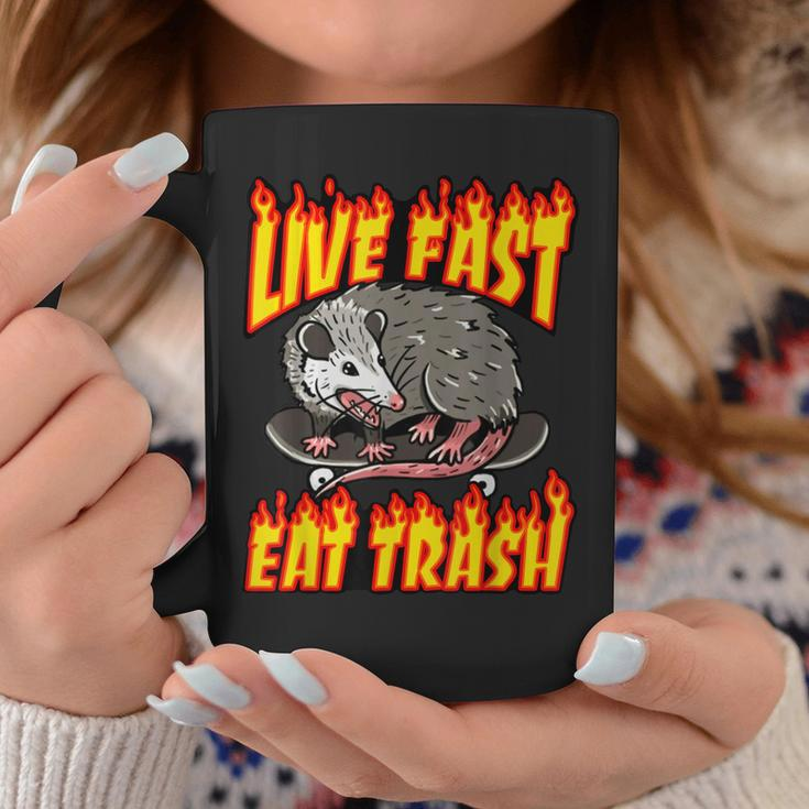 Live Fast Eat Trash Possum Vintage Funny Skateboard Opossum Coffee Mug Funny Gifts