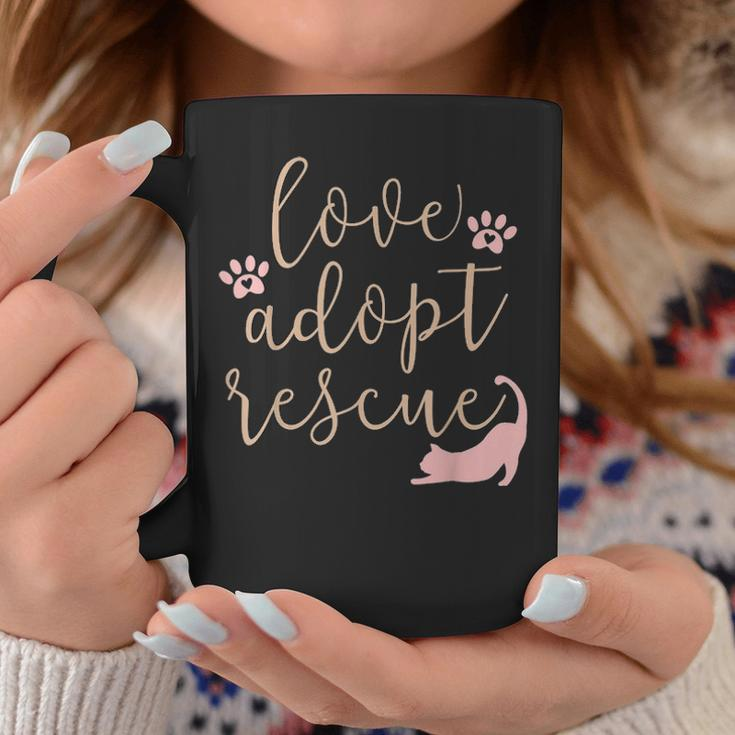 Love Adopt Rescue Cat Pet Owner Rescue Mom Or Dad Coffee Mug Funny Gifts