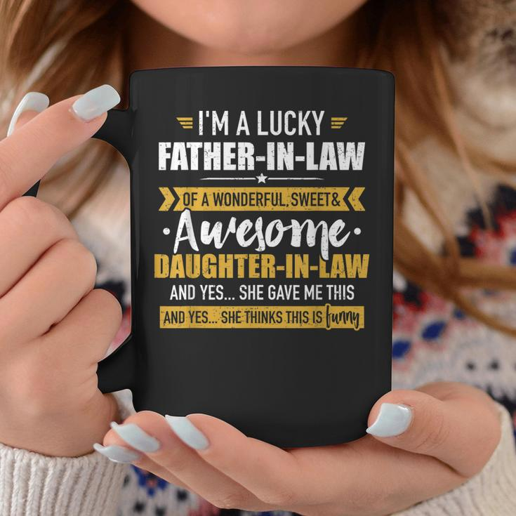 Lucky Fatherinlaw Of Awesome Daughterinlaw Gift For Mens Coffee Mug Unique Gifts