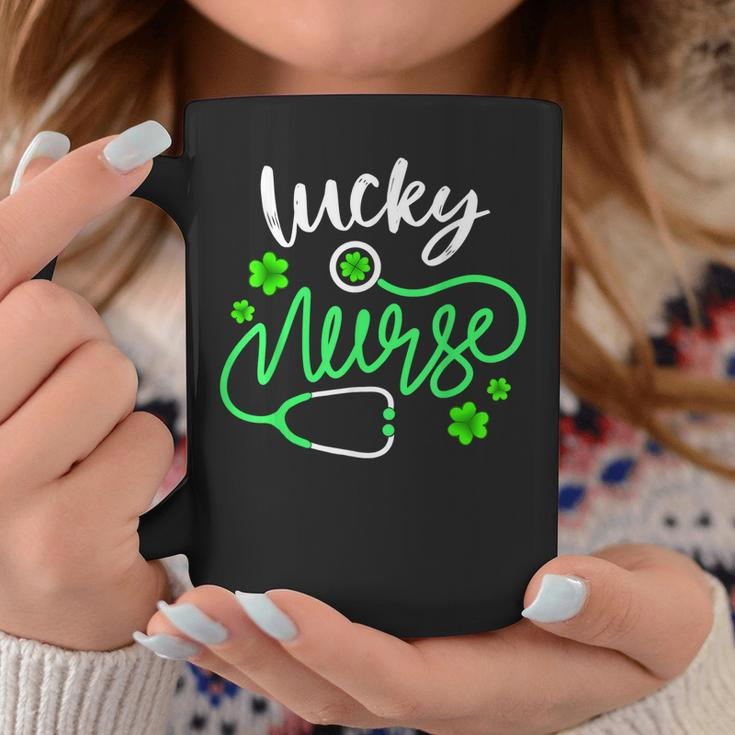 Lucky NurseSt Pattys Day Gift Shamrock Nurse  Coffee Mug Personalized Gifts