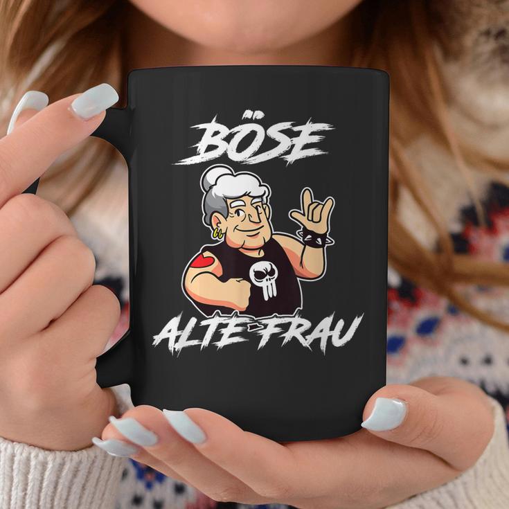 Lustiges Schwarz Tassen Böse Alte Frau Cartoon für Damen Lustige Geschenke