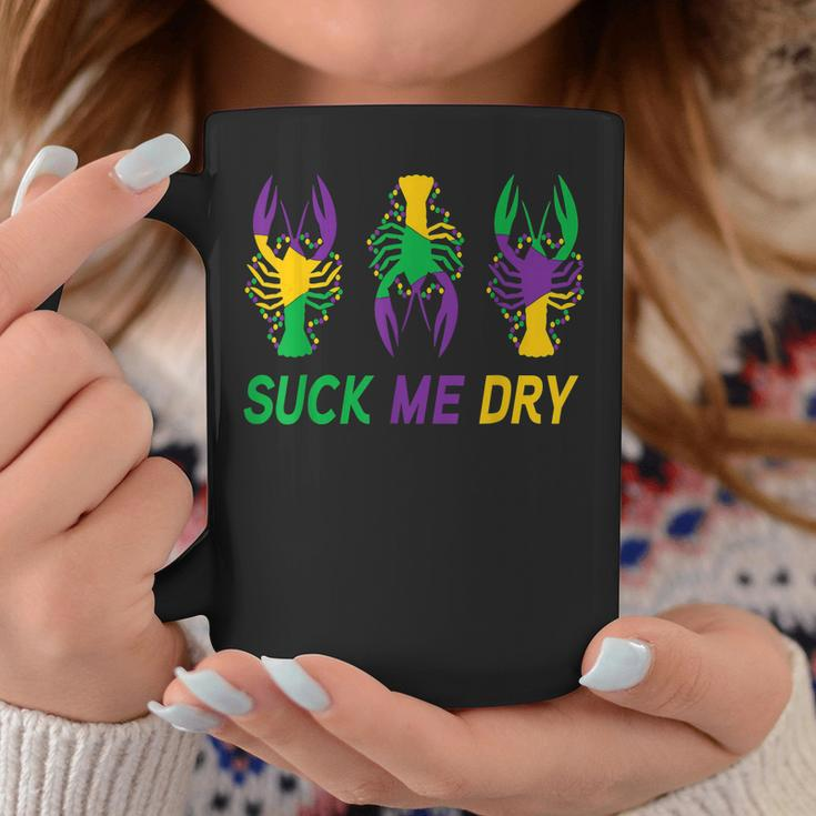 Mardi Gras Outfit Funny Suck Me Dry Crawfish Carnival Party Coffee Mug Personalized Gifts