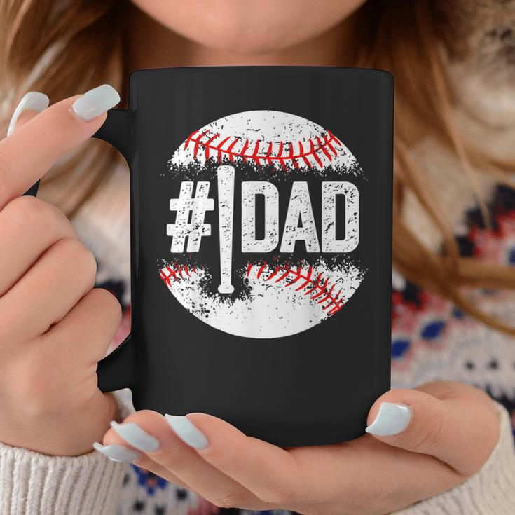 Mens 1 Dad Baseball Number One Daddy Son Gifts Fathers Day Coffee Mug Personalized Gifts