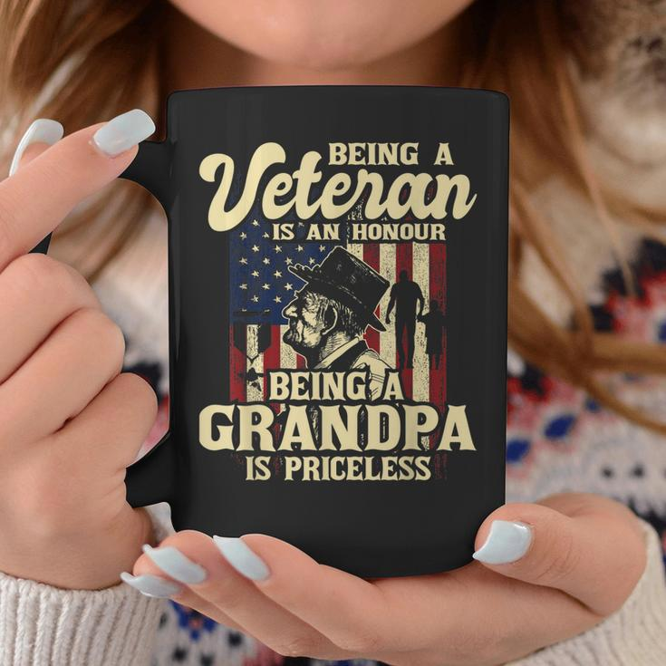 Mens Being A Veteran Is An Honour - Patriotic Us Veteran Grandpa Coffee Mug Funny Gifts