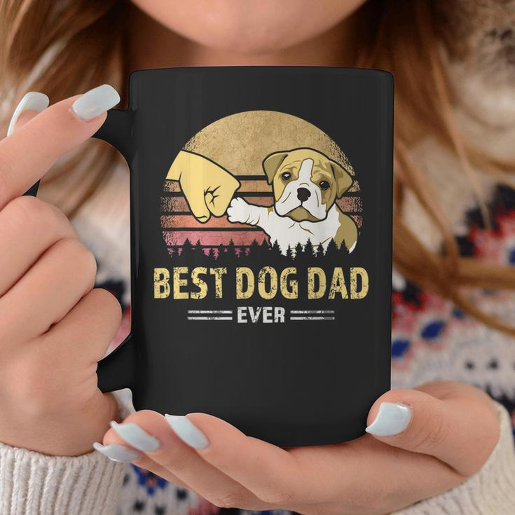 Mens Best Bulldog Dad Ever Vintage English Bulldog Puppy Lover Coffee Mug Funny Gifts
