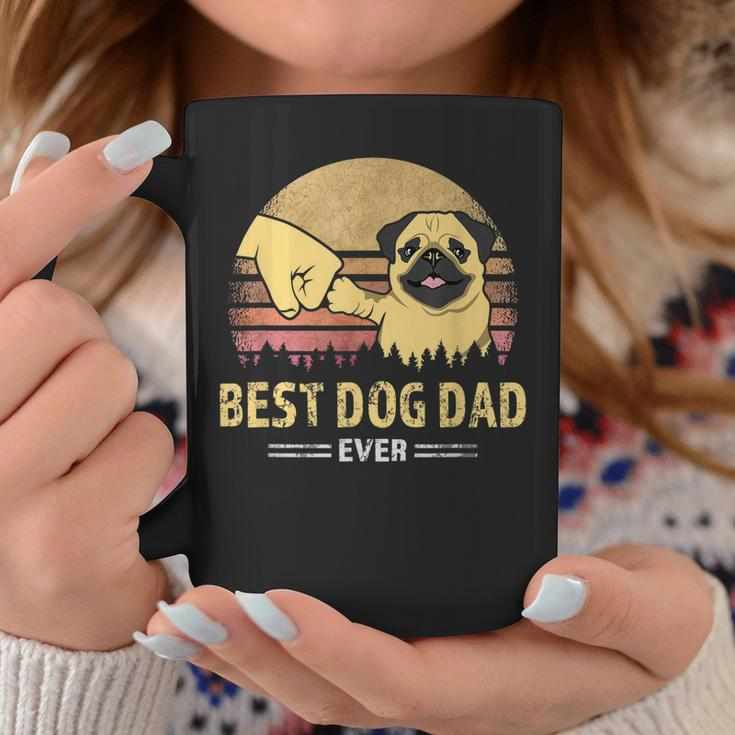 Mens Best Dog Dad Ever Pug Retro Design Proud Vintage Puppy Lover Coffee Mug Funny Gifts