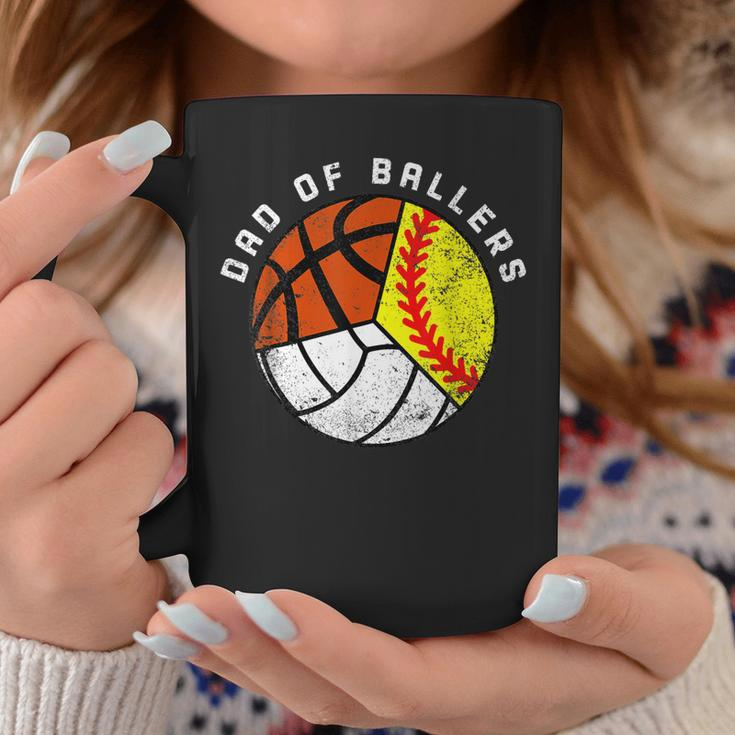 Mens Dad Of Ballers Funny Softball Volleyball Basketball Dad Coffee Mug Unique Gifts