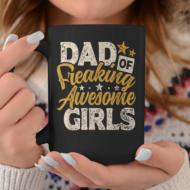 Mens Dad Of Freaking Awesome Girl Vintage Distressed Dad Of Girls Coffee Mug Funny Gifts