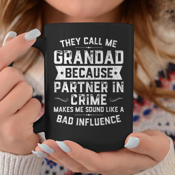 Mens Fathers Day They Call Me Grandad Because Partner In Crime Coffee Mug Funny Gifts