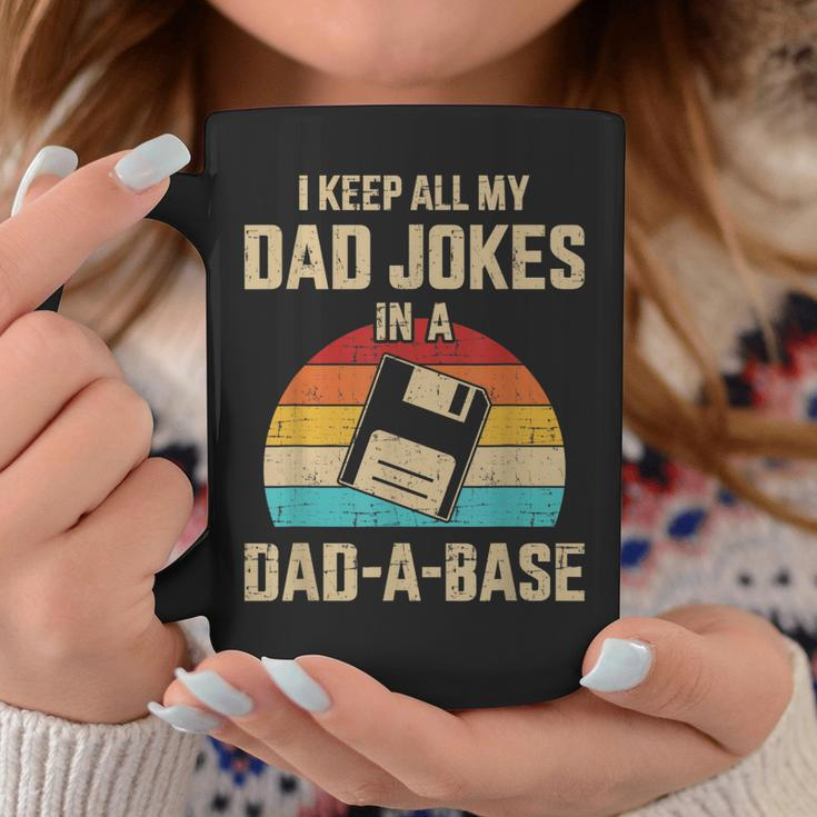 Mens Funny Dad Jokes In Dad-A-Base Vintage For Fathers Day Coffee Mug Funny Gifts