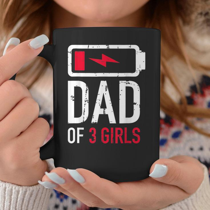 Mens Funny Fathers Day Tired Girl Dad Of Three Girls Low Ba Coffee Mug Personalized Gifts