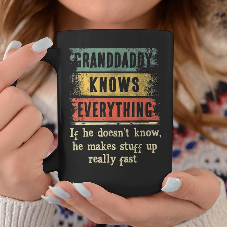 Mens Granddaddy Knows Everything Grandpa Fathers Day Gift Coffee Mug Funny Gifts