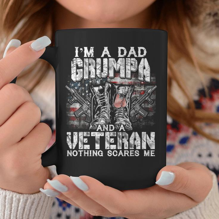 Mens Im A Dad Grumpa Veteran Nothing Scares Me Coffee Mug Funny Gifts
