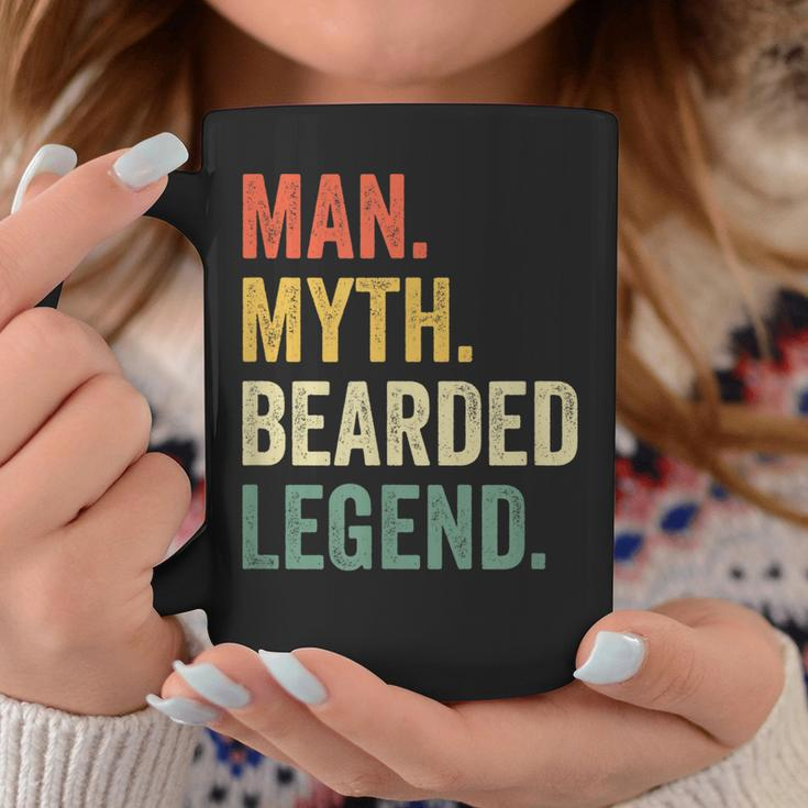 Mens Man Myth Bearded Legend Funny Dad Beard Fathers Day Vintage Coffee Mug Funny Gifts