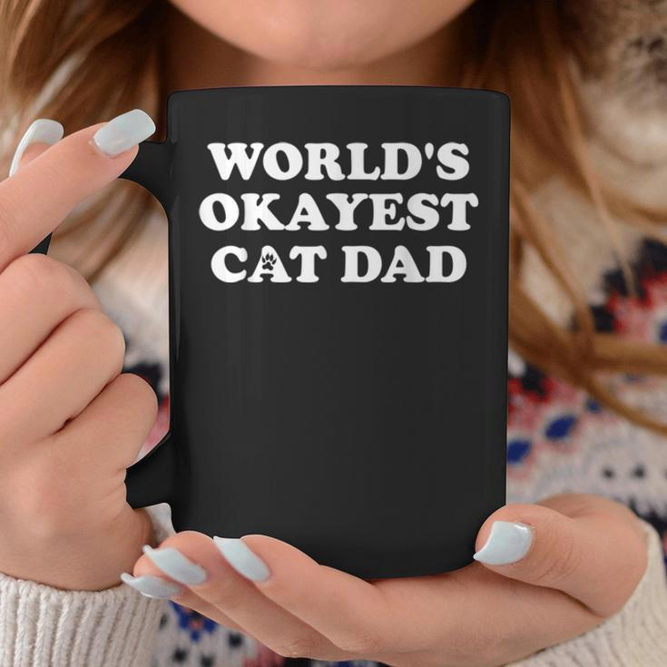 Mens Mens World’S Okayest Cat Dad V2 Coffee Mug Unique Gifts