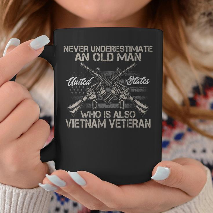 Mens Never Underestimate An Old Man Vietnam Veteran Coffee Mug Funny Gifts