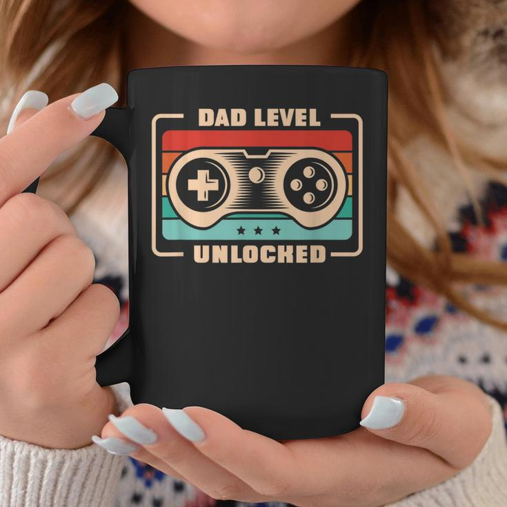 Mens New Dad Vintage Dad Level Unlocked Father Coffee Mug Funny Gifts