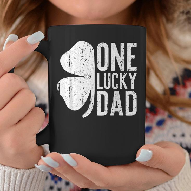 Mens One Lucky Dad Vintage St Patrick Day Coffee Mug Funny Gifts