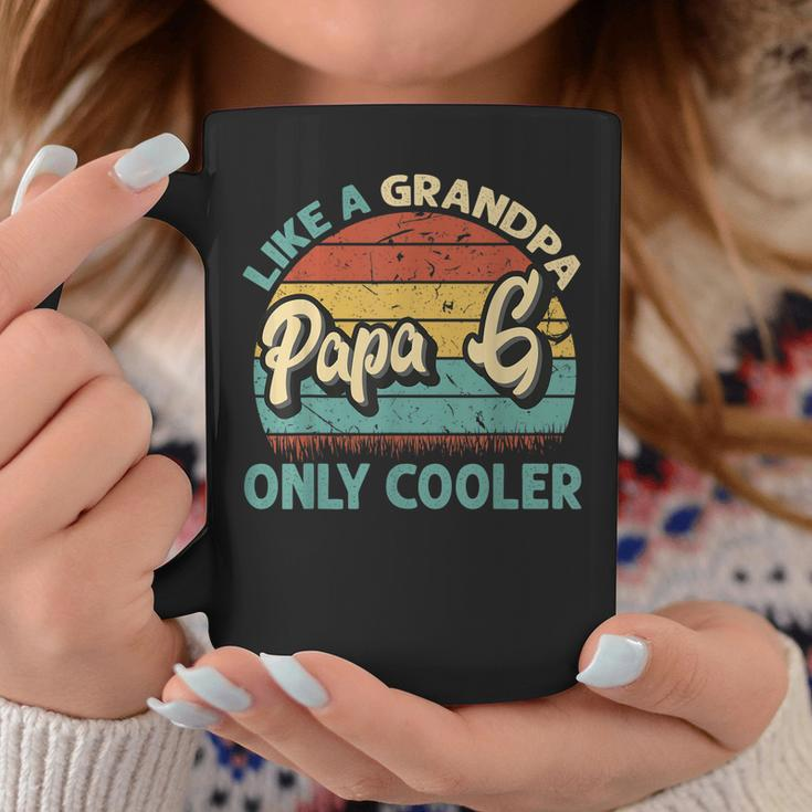 Mens Papa G Like A Grandpa Only Cooler Vintage Dad Fathers Day Coffee Mug Funny Gifts