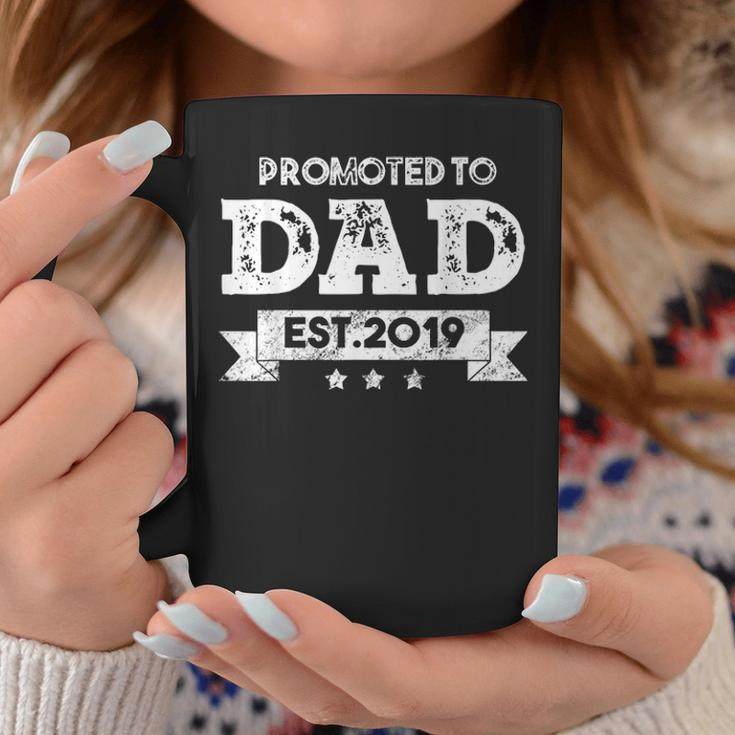 Mens Promoted To Dad Est 2021 Fathers Day Gift Coffee Mug Funny Gifts
