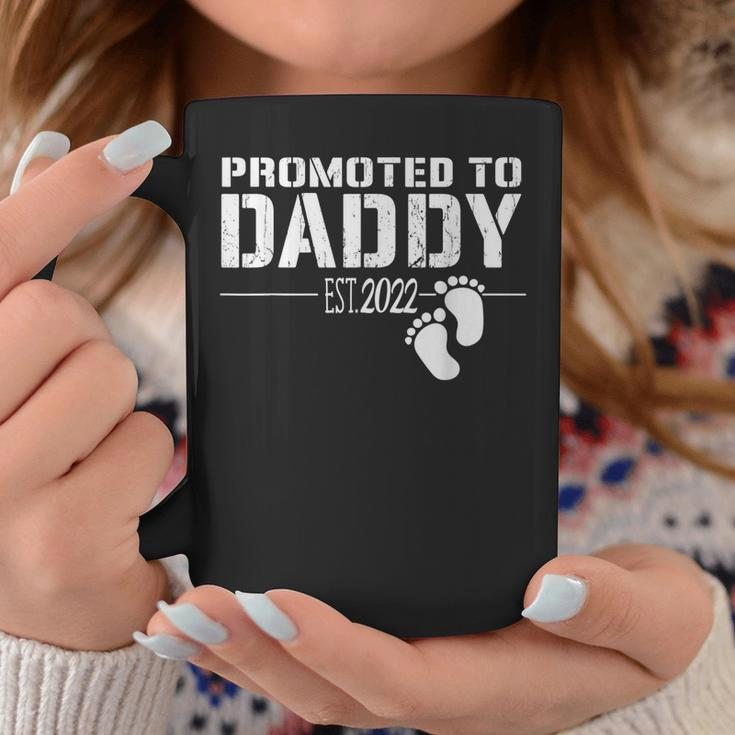 Mens Promoted To Daddy 2022 Funny Gift For New Dad First Time Dad Coffee Mug Funny Gifts