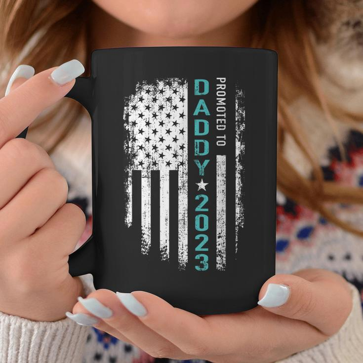 Mens Promoted To Daddy 2023 Us American Flag For New Dad To Be Coffee Mug Personalized Gifts