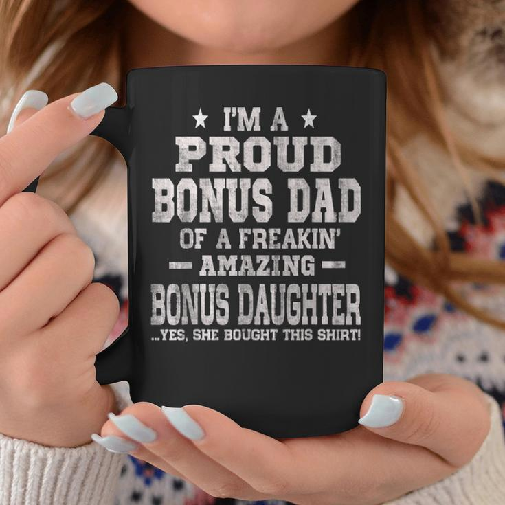 Mens Proud Bonus Dad Fathers Day Gift From Daughters Top Coffee Mug Funny Gifts