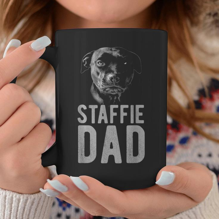 Mens Staffordshire Bull Terrier In Black For Men - Staffie Dad Coffee Mug Personalized Gifts