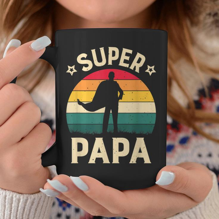 Mens Super Papa Vintage Daddy Dad Papa Fathers Day Coffee Mug Funny Gifts
